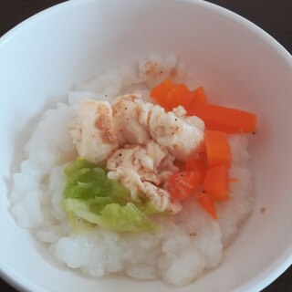 離乳食後期★にんきゃべゴマ豆腐粥